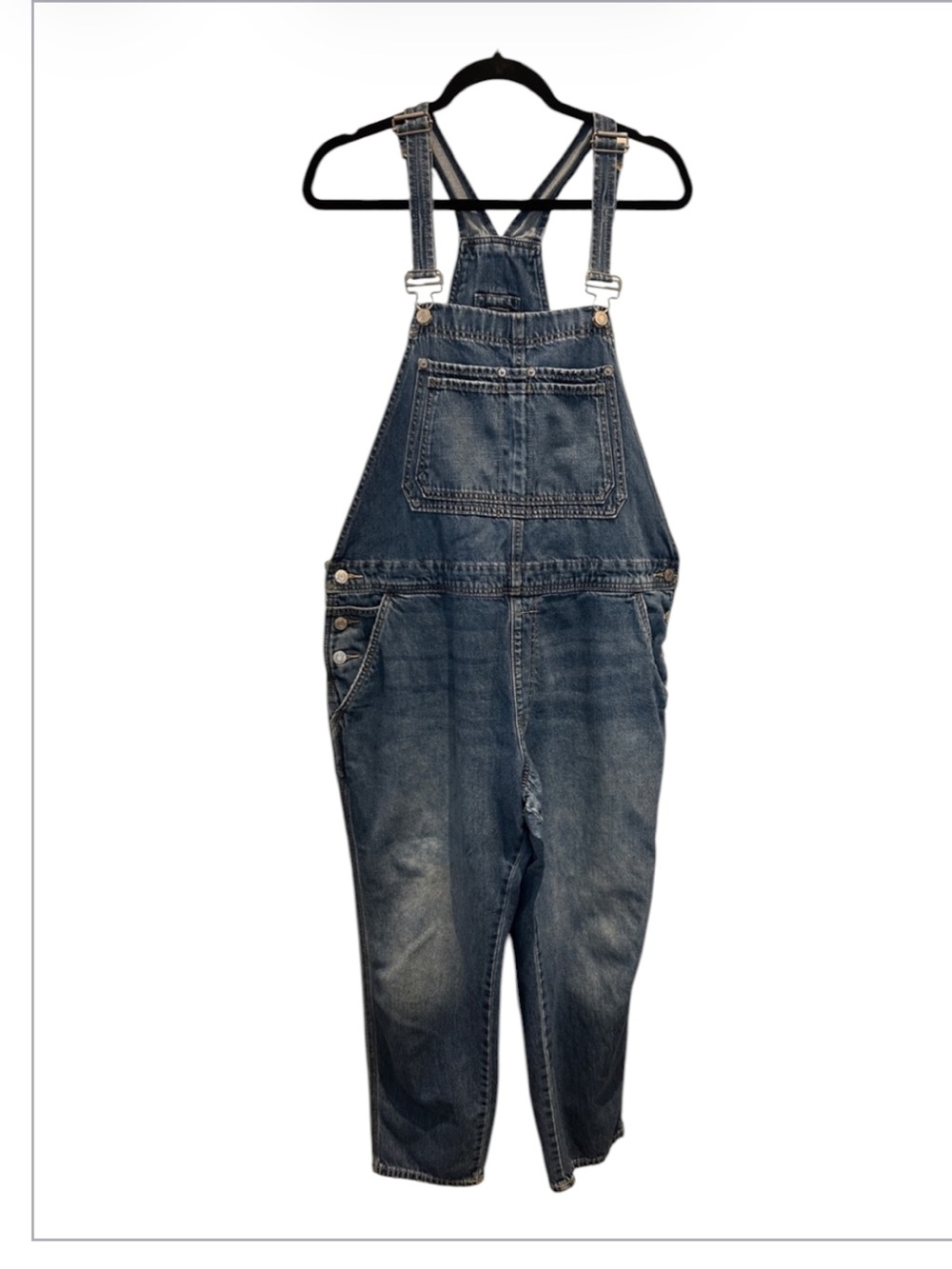 Gap Denim Cropped Bib Overalls Women’s Size L